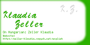 klaudia zeller business card